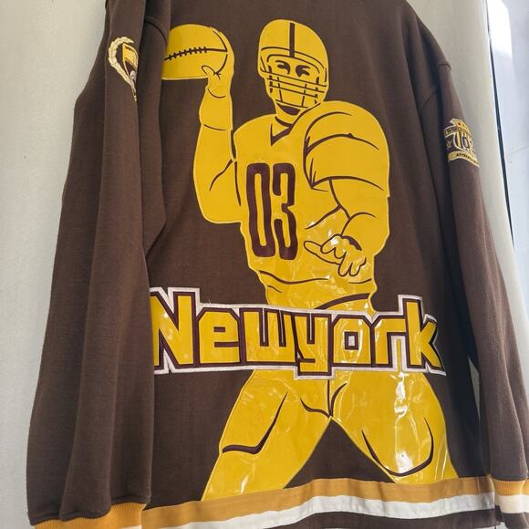 Veezo Wear RARE! Y2K ‘03’ New York Fleece Jacket Excellent Condition! LARGE Brwn - Picture 7 of 11